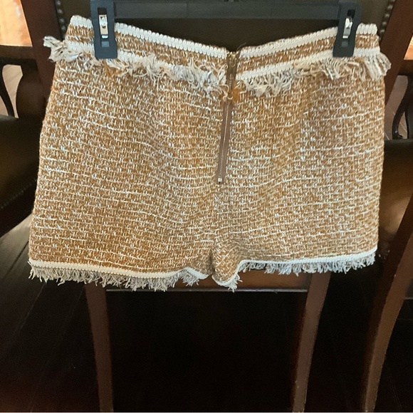 Walter Baker Tan High Waist Shorts with Textured Design - Picture 3 of 4